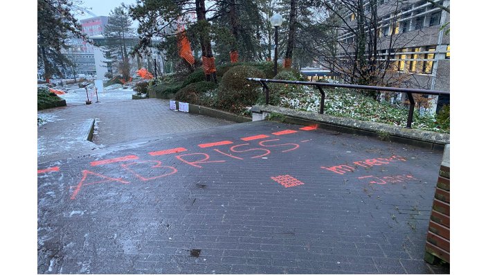 Protestaktion am Campus Deutz