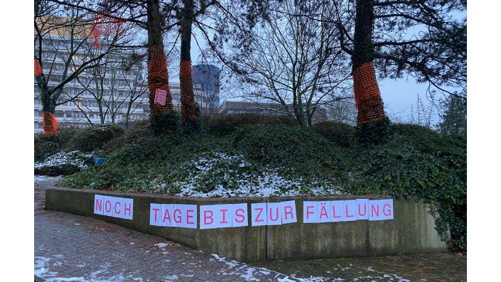 Protestaktion am Campus Deutz