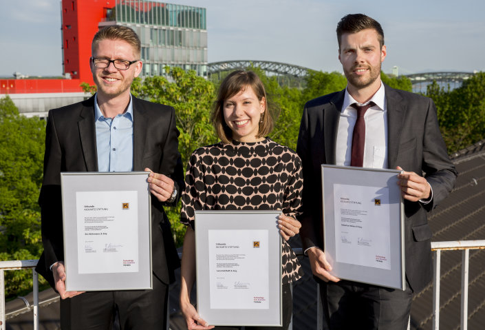 Kickartz-Preisträgerin und -träger 2018: Eric Wöhrmann, Lena Dahlhoff, Sebastian Weber