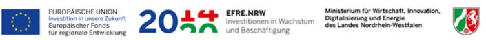 Logos EU, EFRE-NRW, Wirtschafsministerium NRW
