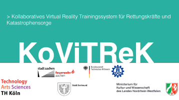 KoViTReK – Kollaboratives Virtual Reality Trainingssystem für Rettungskräfte und Katastrophenvorsorge (Bild: TH Köln)