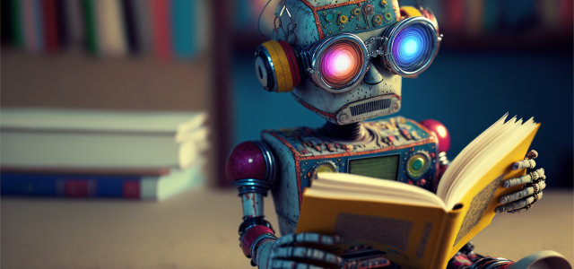 Lesender Roboter (Bild:AdobeStock / Art Gallery)