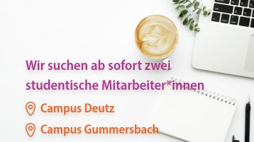 Wir suchen zwei studentische Mitarbeiter*innen. Man sieht einen aufgeklappten Laptop, eine Tasse Kaffee, einen offenen Stift und einen leeren Notizblick.  (Bild: AdobeStock / Tierney)