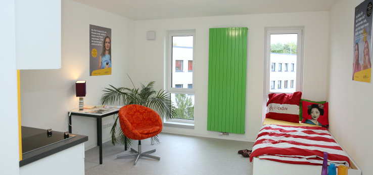 Ein Appartmentzimmer im Wohnheim des KSTW (Image: KSTW/Martina Goyert)