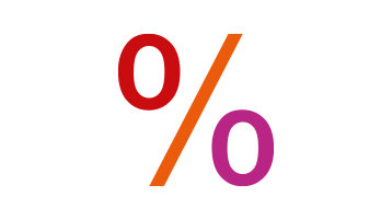 Ein Prozentzeichen in den Farben der Hochschule (Bild: TH Köln) Ein Prozentzeichen in den Farben der Hochschule (Bild: TH Köln)